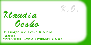 klaudia ocsko business card